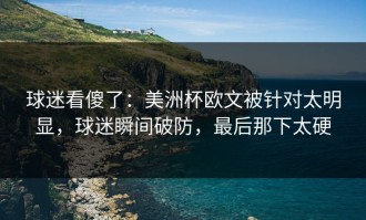 球迷看傻了：美洲杯欧文被针对太明显，球迷瞬间破防，最后那下太硬