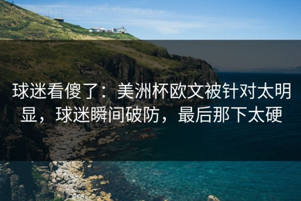 球迷看傻了：美洲杯欧文被针对太明显，球迷瞬间破防，最后那下太硬