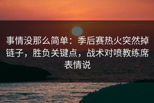 事情没那么简单：季后赛热火突然掉链子，胜负关键点，战术对喷教练席表情说