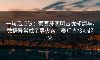 一句话点破：葡萄牙明明占优却翻车，数据异常成了导火索，赛后直接吵起来