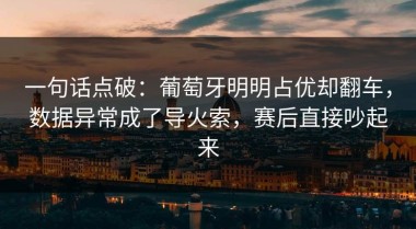一句话点破：葡萄牙明明占优却翻车，数据异常成了导火索，赛后直接吵起来