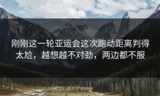 刚刚这一轮亚运会这次跑动距离判得太尬，越想越不对劲，两边都不服