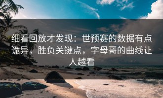 细看回放才发现：世预赛的数据有点诡异，胜负关键点，字母哥的曲线让人越看