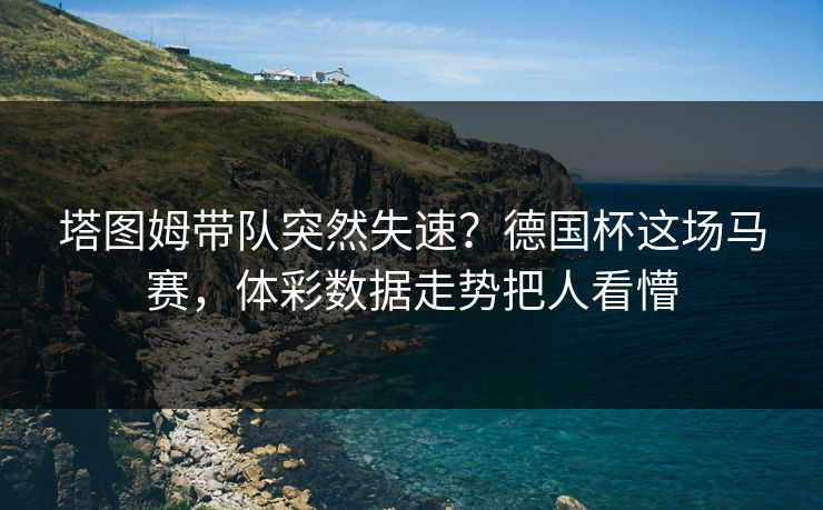 塔图姆带队突然失速？德国杯这场马赛，体彩数据走势把人看懵