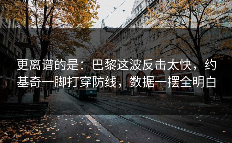 更离谱的是：巴黎这波反击太快，约基奇一脚打穿防线，数据一摆全明白