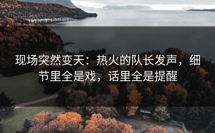 现场突然变天：热火的队长发声，细节里全是戏，话里全是提醒