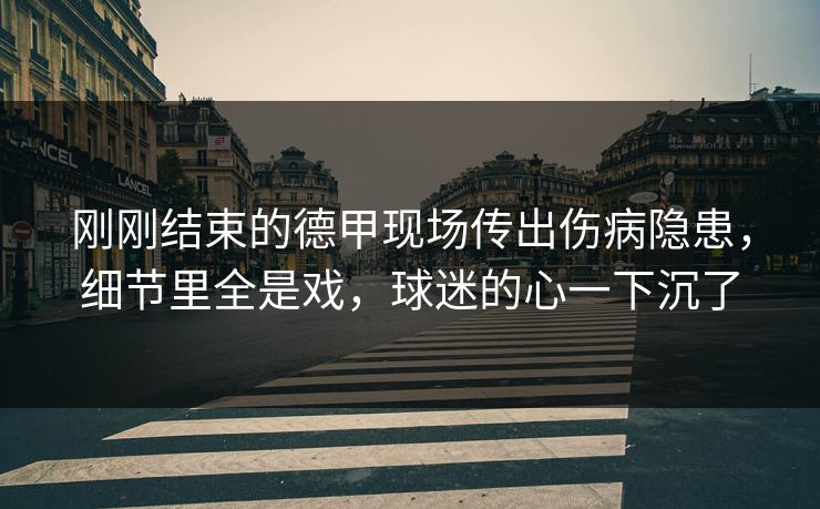 刚刚结束的德甲现场传出伤病隐患，细节里全是戏，球迷的心一下沉了