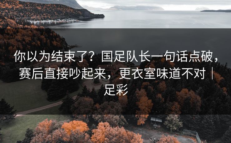 你以为结束了？国足队长一句话点破，赛后直接吵起来，更衣室味道不对｜足彩